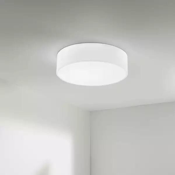Plafonnier CAPITAL en métal et tissu blanc 76 cm – Image 2