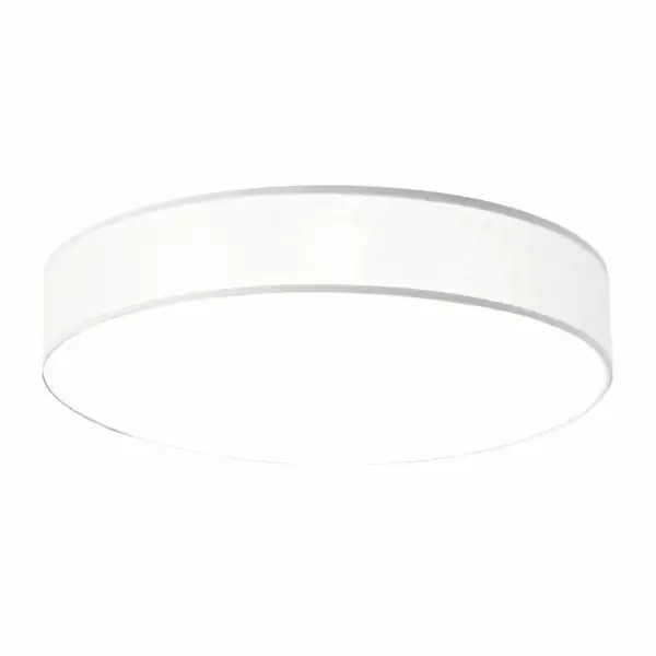 LUCE AMBIENTE E DESIGN Plafonnier CAPITAL en métal et tissu blanc 98 cm (Plafonnier / Éclairage intérieur LED)