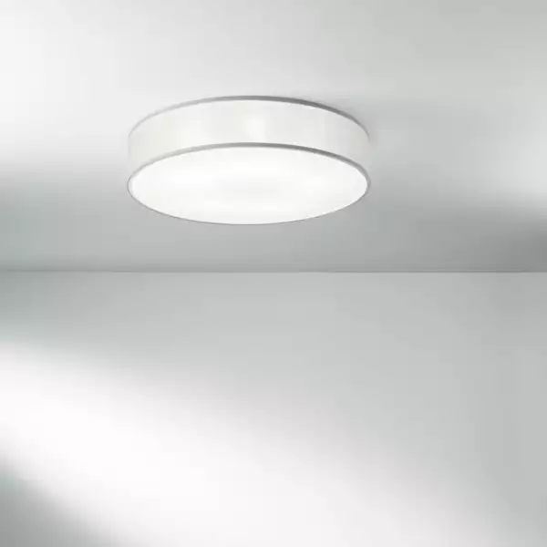 LUCE AMBIENTE E DESIGN Plafonnier capital en métal et tissu gris 98 cm (Plafonnier / Éclairage intérieur LED)