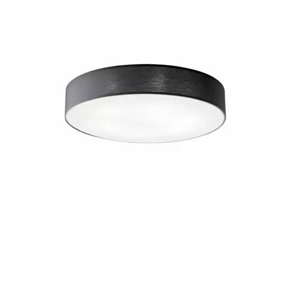 LUCE AMBIENTE E DESIGN Plafonnier Capital en métal et tissu noir 98 cm (Plafonnier / Éclairage intérieur LED)