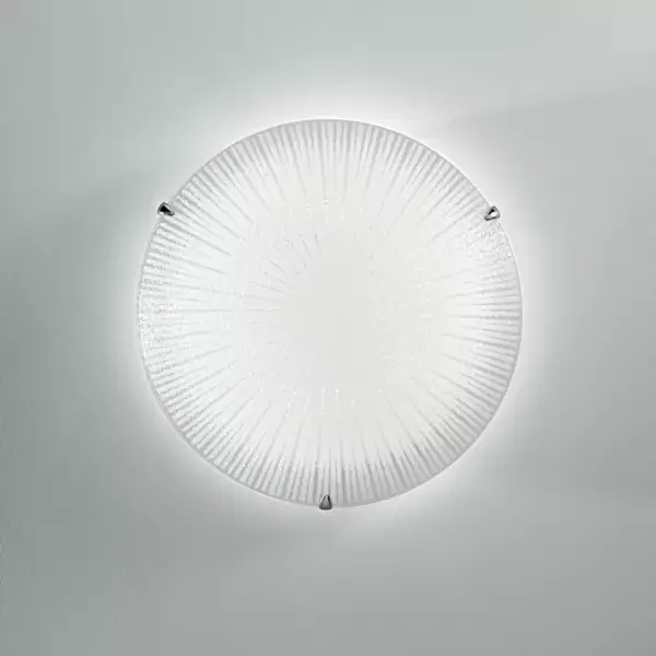 LUCE AMBIENTE E DESIGN Plafonnier LED chantal en verre blanc 24W 4000K (lumière naturelle) 40 cm (Plafonnier / Éclairage intérieur LED)