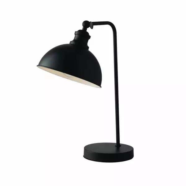 LUCE AMBIENTE E DESIGN Lampe de table CHARLESTON en métal noir avec intérieur blanc (Lampes de table / Éclairage décoratif)