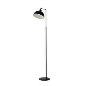 LUCE AMBIENTE E DESIGN Lampadaire Charleston en métal noir avec intérieur blanc (Lampadaires / Éclairage décoratif)