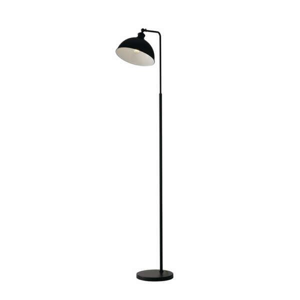 LUCE AMBIENTE E DESIGN Lampadaire Charleston en métal noir avec intérieur blanc (Lampadaires / Éclairage décoratif)