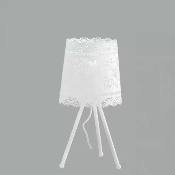 Lampe à poser cluny en métal blanc – Image 2
