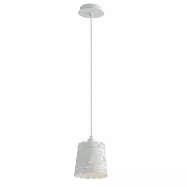LUCE AMBIENTE E DESIGN Lampe à suspension Cluny en métal blanc mat 14 cm (Suspensions Design & Déco / Éclairage intérieur LED)