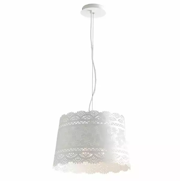 LUCE AMBIENTE E DESIGN Lampe à suspension CLUNY en métal blanc mat 40 cm (Suspensions Design & Déco / Éclairage intérieur LED)