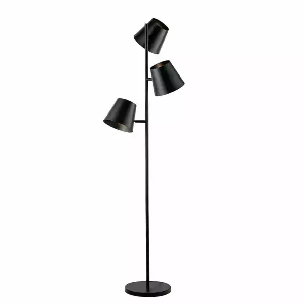 LUCE AMBIENTE E DESIGN Lampadaire COLT en métal gris vieilli à trois lumières (Lampadaires / Éclairage décoratif)