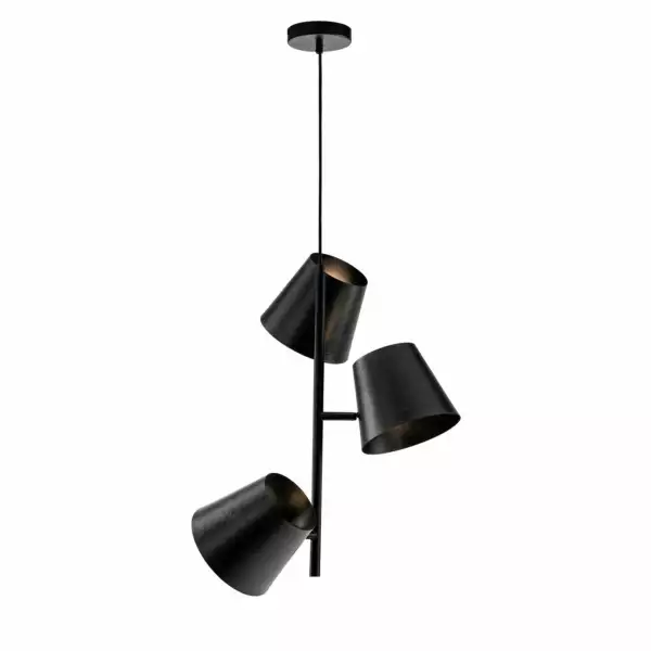 LUCE AMBIENTE E DESIGN Suspension COLT en métal gris vieilli à trois lumières (Suspensions Design & Déco / Éclairage intérieur LED)