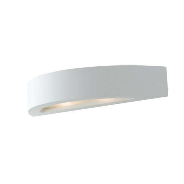 LUCE AMBIENTE E DESIGN Applique Cortina en plâtre blanc à peindre avec double diffuseur 42 cm (Applique murale / Éclairage intérieur LED)