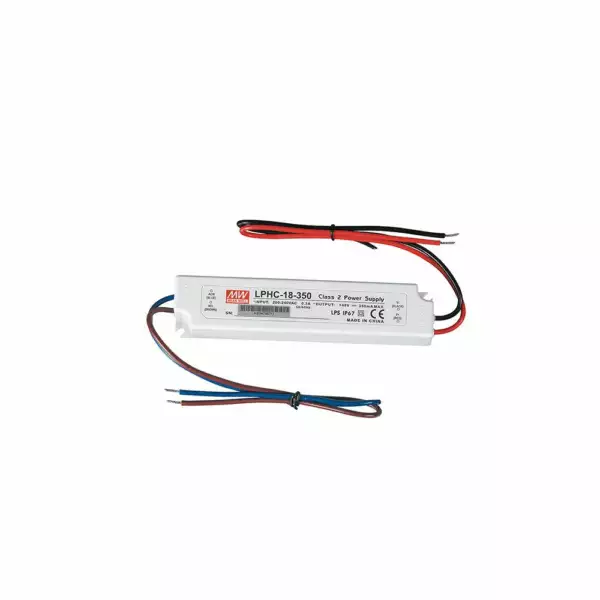 INTEC Driver MW LPH T. constante IP67 sortie 24V 0,75A 18W entrée AC180-264V DC254-370V 14 x 3 x 2,2 cm (Transformateurs 12V / Transformateur LED)