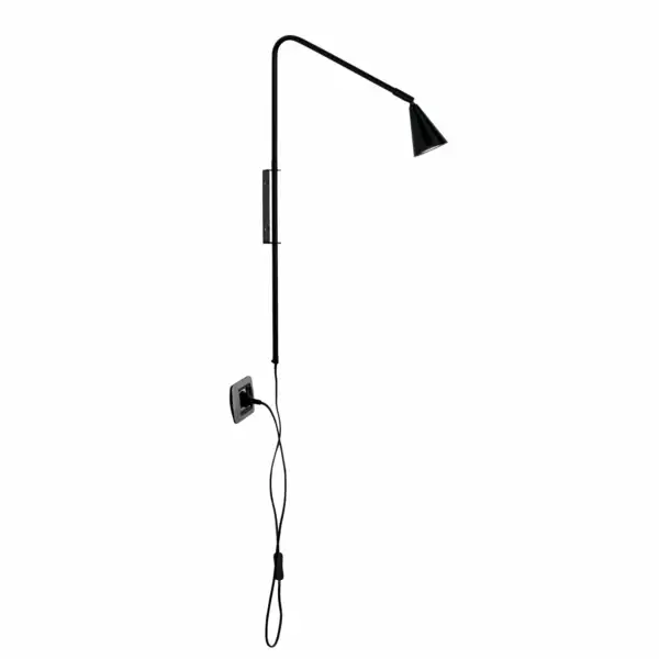 LUCE AMBIENTE E DESIGN Applique Enea en métal noir avec point lumineux orientable (Applique murale / Éclairage intérieur LED)
