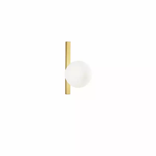 LUCE AMBIENTE E DESIGN Applique enoire en métal doré avec diffuseur en verre blanc (Applique murale / Éclairage intérieur LED)