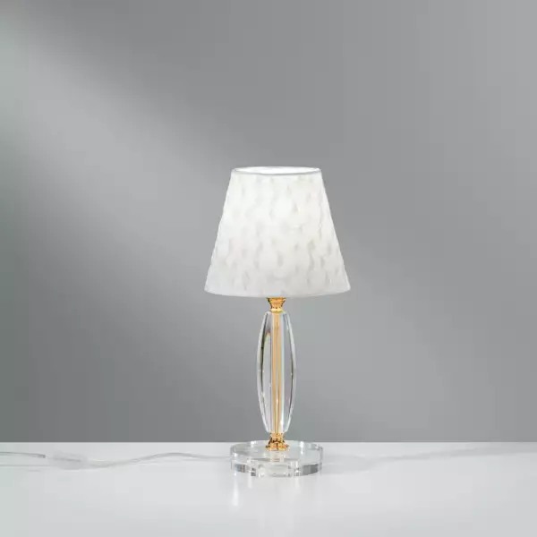 Lampe de table epoque en cristal finitions dorées 43 cm – Image 2
