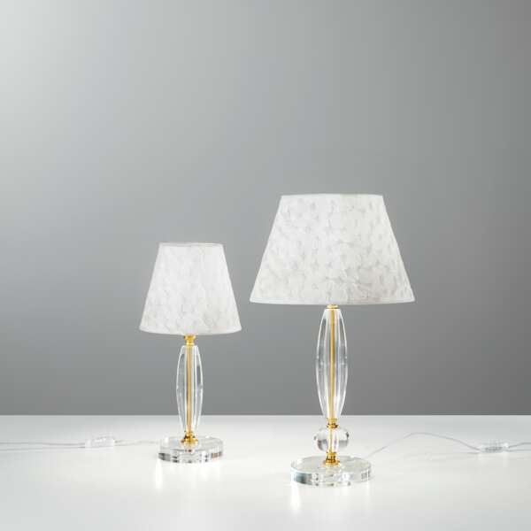 Lampe de table époque en cristal finitions dorées 56 cm – Image 2