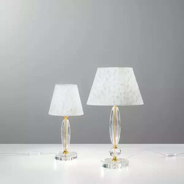 Lampe de table époque en cristal finitions dorées 56 cm – Image 2
