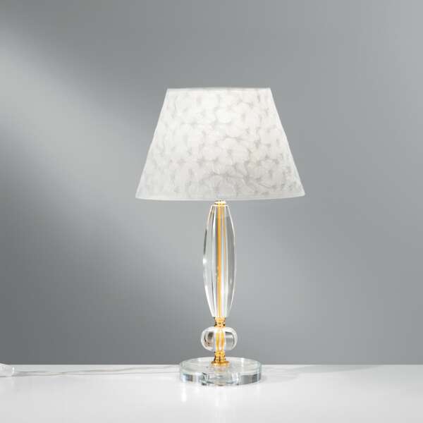 Lampe de table époque en cristal finitions dorées 56 cm – Image 3