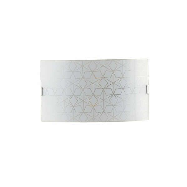 LUCE AMBIENTE E DESIGN Applique ESAGRAM en verre blanc 35 x 20 cm (Applique murale / Éclairage intérieur LED)