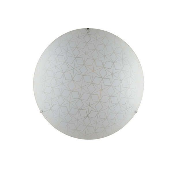 LUCE AMBIENTE E DESIGN Plafonnier ESAGRAM en verre blanc 40 cm (Plafonnier / Éclairage intérieur LED)