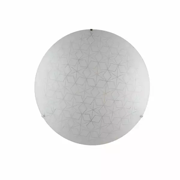LUCE AMBIENTE E DESIGN Plafonnier ESAGRAM en verre blanc 40 cm (Plafonnier / Éclairage intérieur LED)