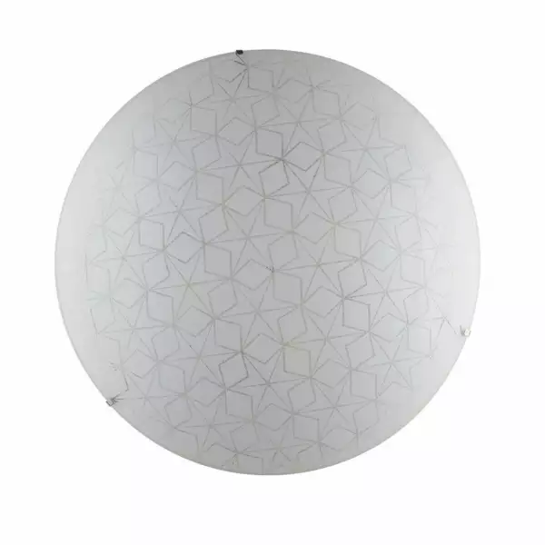 LUCE AMBIENTE E DESIGN Plafonnier ESAGRAM en verre blanc 50 cm (Plafonnier / Éclairage intérieur LED)