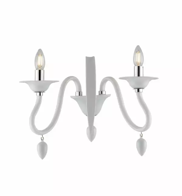 LUCE AMBIENTE E DESIGN Applique ESTEFAN en acrylique blanc style candélabre (Applique murale / Éclairage intérieur LED)