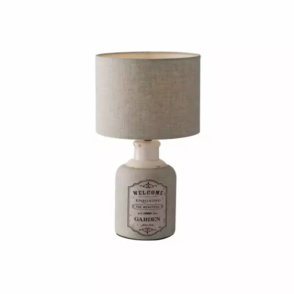 LUCE AMBIENTE E DESIGN Lampe de table factory en céramique avec abat-jour en tissu beige 54 cm (Lampes de table / Éclairage décoratif)