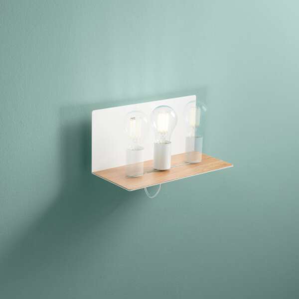Applique flash en métal blanc avec prise USB et point lumineux mobile – Image 2