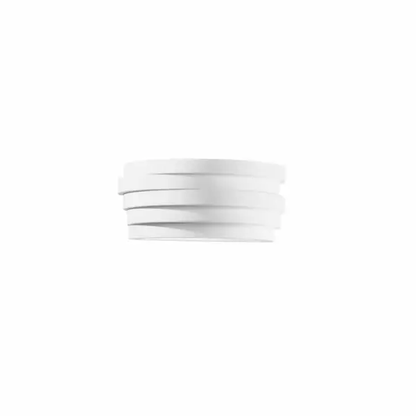 LUCE AMBIENTE E DESIGN Applique FLOW en plâtre à peindre avec diffuseur en verre satiné de 29 cm (Applique murale / Éclairage intérieur LED)