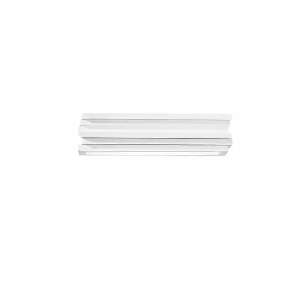 LUCE AMBIENTE E DESIGN Applique Flow en plâtre à peindre avec diffuseur en verre satiné de 37 cm (Applique murale / Éclairage intérieur LED)