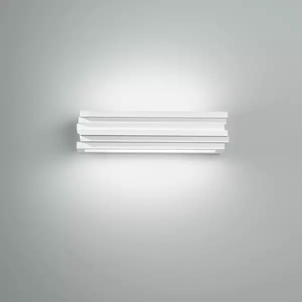 Applique Flow en plâtre à peindre avec diffuseur en verre satiné de 37 cm – Image 2