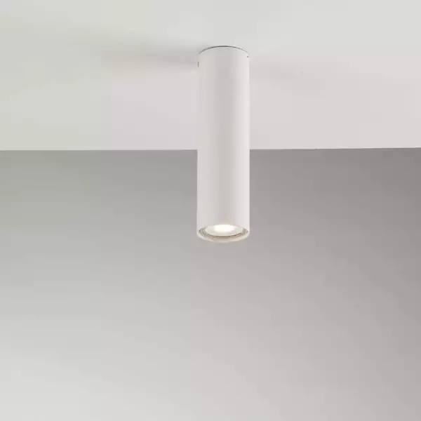LUCE AMBIENTE E DESIGN Plafonnier cylindrique FLUKE en métal blanc 20 cm (Plafonnier / Éclairage intérieur LED)