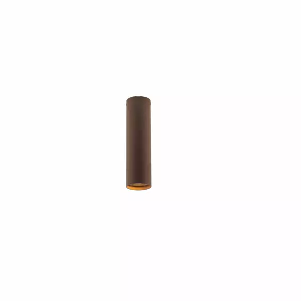 LUCE AMBIENTE E DESIGN Plafonnier cylindrique FLUKE en métal bronze 20 cm (Plafonnier / Éclairage intérieur LED)