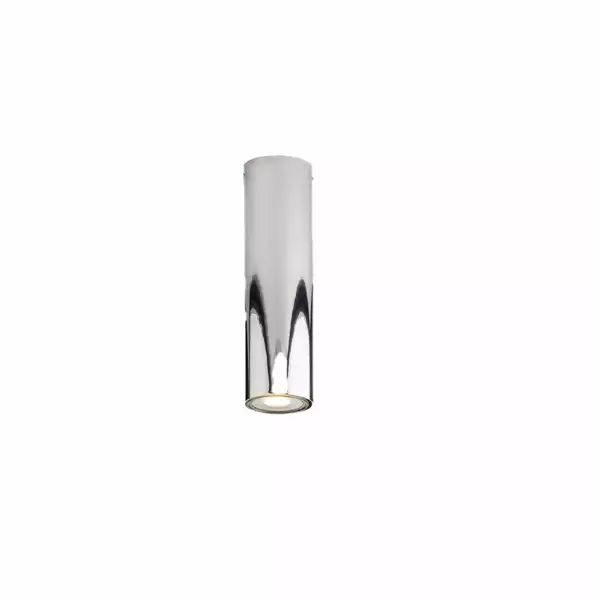 LUCE AMBIENTE E DESIGN Plafonnier cylindrique FLUKE en métal chromé 20 cm (Plafonnier / Éclairage intérieur LED)