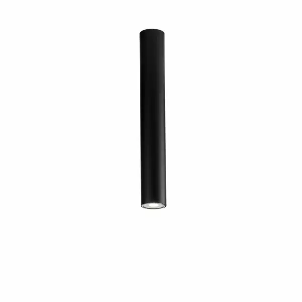 LUCE AMBIENTE E DESIGN Plafonnier cylindrique FLUKE en métal noir 40 cm (Plafonnier / Éclairage intérieur LED)