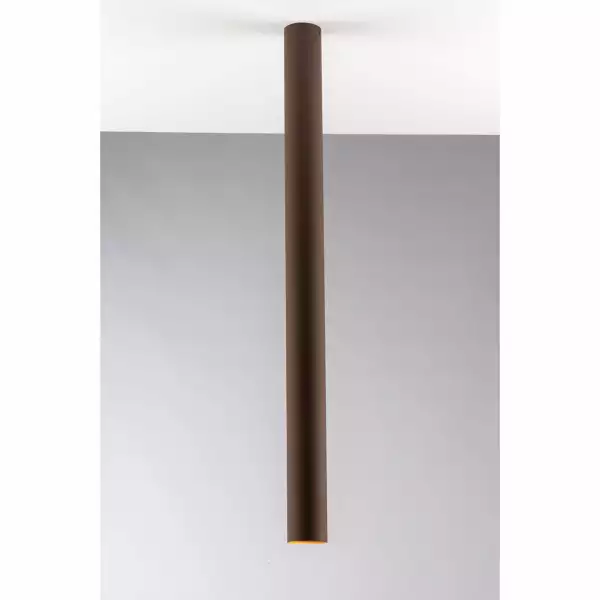LUCE AMBIENTE E DESIGN Plafonnier cylindrique FLUKE en métal bronze 75 cm (Plafonnier / Éclairage intérieur LED)