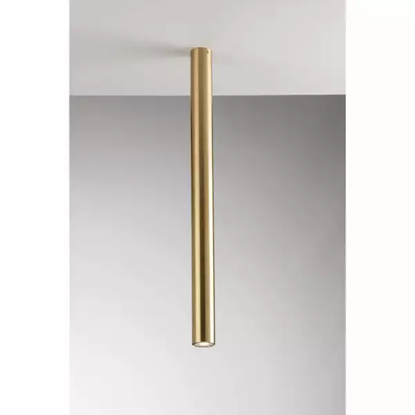 LUCE AMBIENTE E DESIGN Plafonnier cylindrique FLUKE en métal doré 75 cm (Plafonnier / Éclairage intérieur LED)