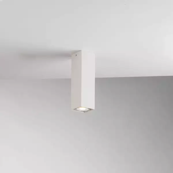 LUCE AMBIENTE E DESIGN Plafonnier carré FLUKE en métal blanc 20 cm (Plafonnier / Éclairage intérieur LED)