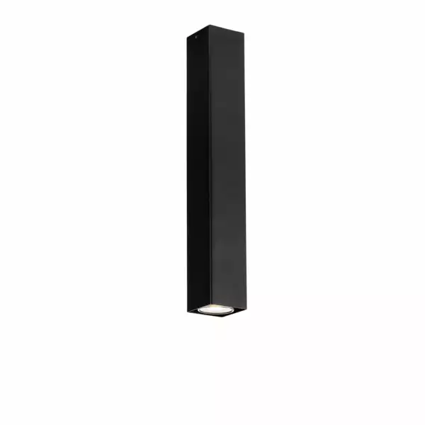 LUCE AMBIENTE E DESIGN Plafonnier carré FLUKE en métal noir 40 cm (Plafonnier / Éclairage intérieur LED)