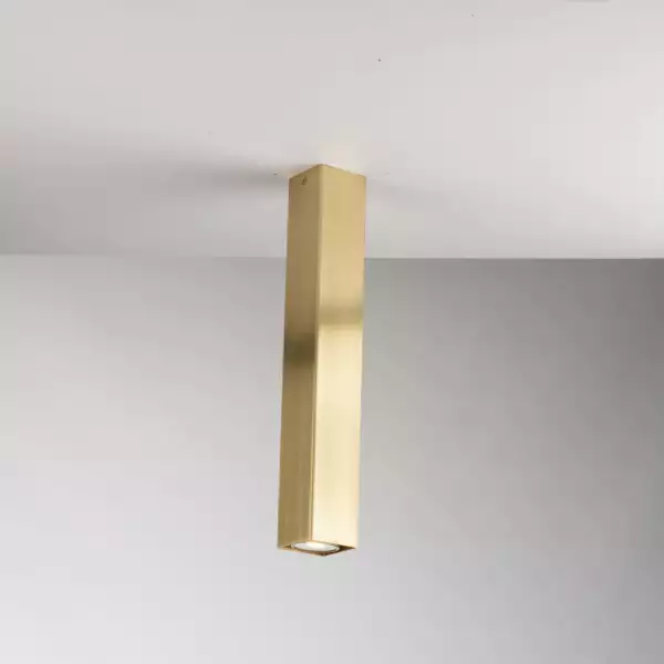 LUCE AMBIENTE E DESIGN Plafonnier carré FLUKE en métal doré 40 cm (Plafonnier / Éclairage intérieur LED)