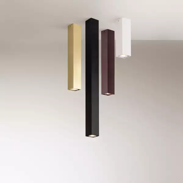 Plafonnier carré FLUKE en métal noir 40 cm – Image 2