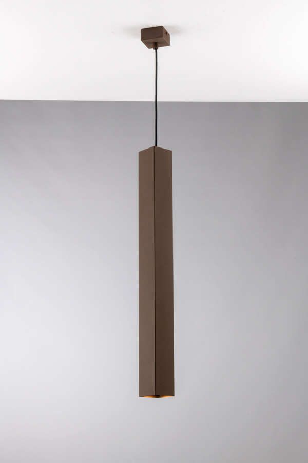 Suspension carrée FLUKE en métal bronze 60 cm – Image 2