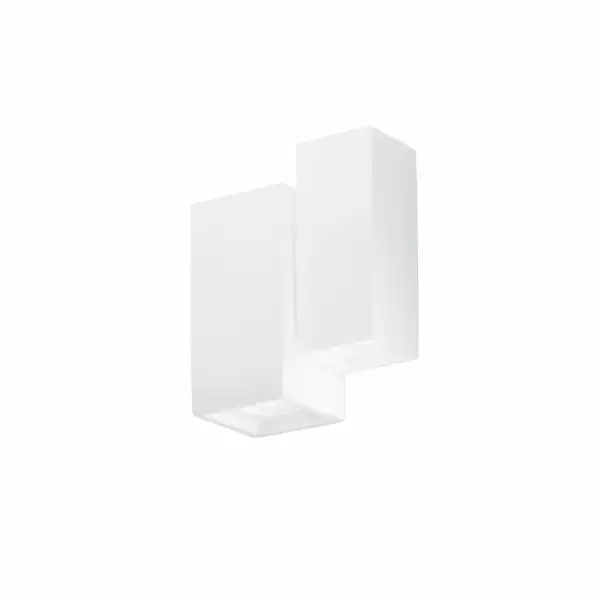 LUCE AMBIENTE E DESIGN Applique Foster en plâtre blanc à peindre avec quatre points lumineux (Applique murale / Éclairage intérieur LED)