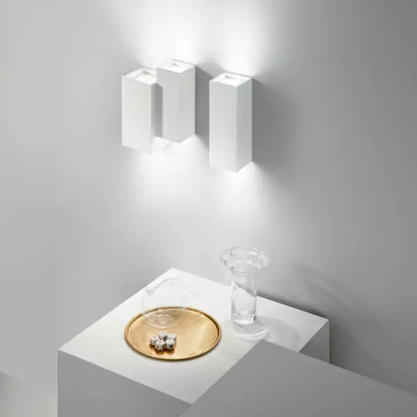 Applique Foster en plâtre blanc à peindre avec quatre points lumineux – Image 3