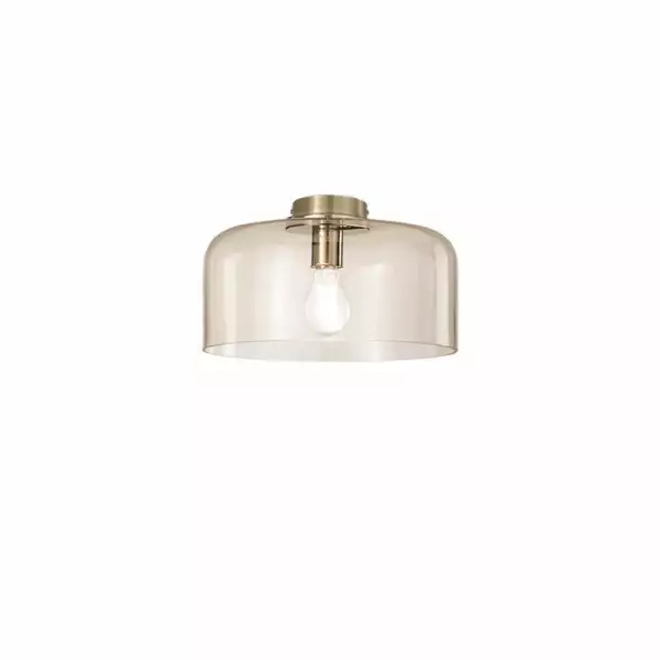 LUCE AMBIENTE E DESIGN Plafonnier gibus en verre ambré 30 cm (Plafonnier / Éclairage intérieur LED)