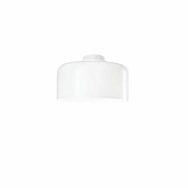 LUCE AMBIENTE E DESIGN Plafonnier gibus en verre blanc 30 cm (Plafonnier / Éclairage intérieur LED)