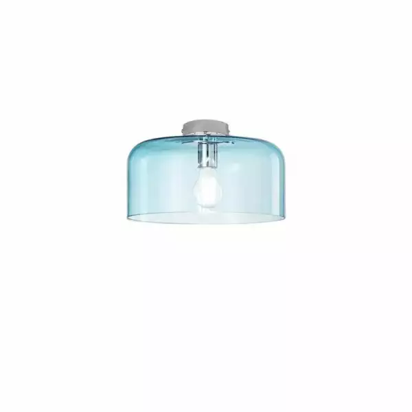 LUCE AMBIENTE E DESIGN Plafonnier gibus en verre aigue-marine 30 cm (Plafonnier / Éclairage intérieur LED)