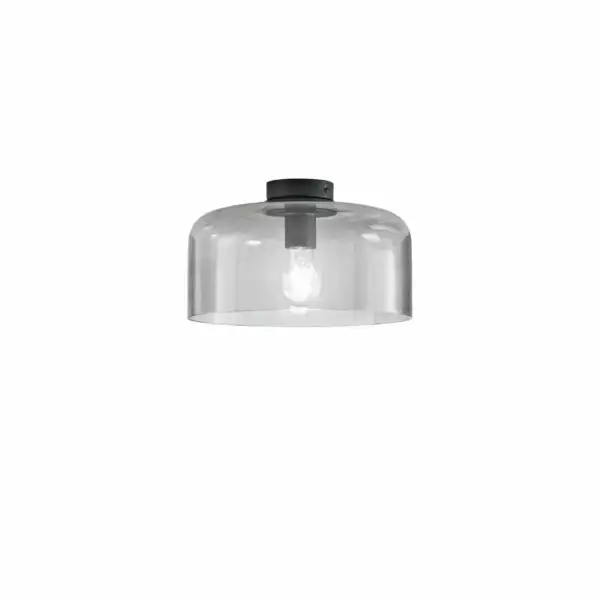 LUCE AMBIENTE E DESIGN Plafonnier gibus en verre gris 30 cm (Plafonnier / Éclairage intérieur LED)