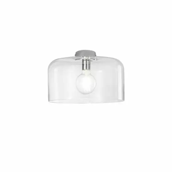 LUCE AMBIENTE E DESIGN Plafonnier gibus en verre transparent 35 cm (Plafonnier / Éclairage intérieur LED)