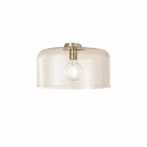 LUCE AMBIENTE E DESIGN Plafonnier gibus en verre ambré 40 cm (Plafonnier / Éclairage intérieur LED)
